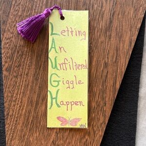 Handcrafted Bookmark with Purple Tassel